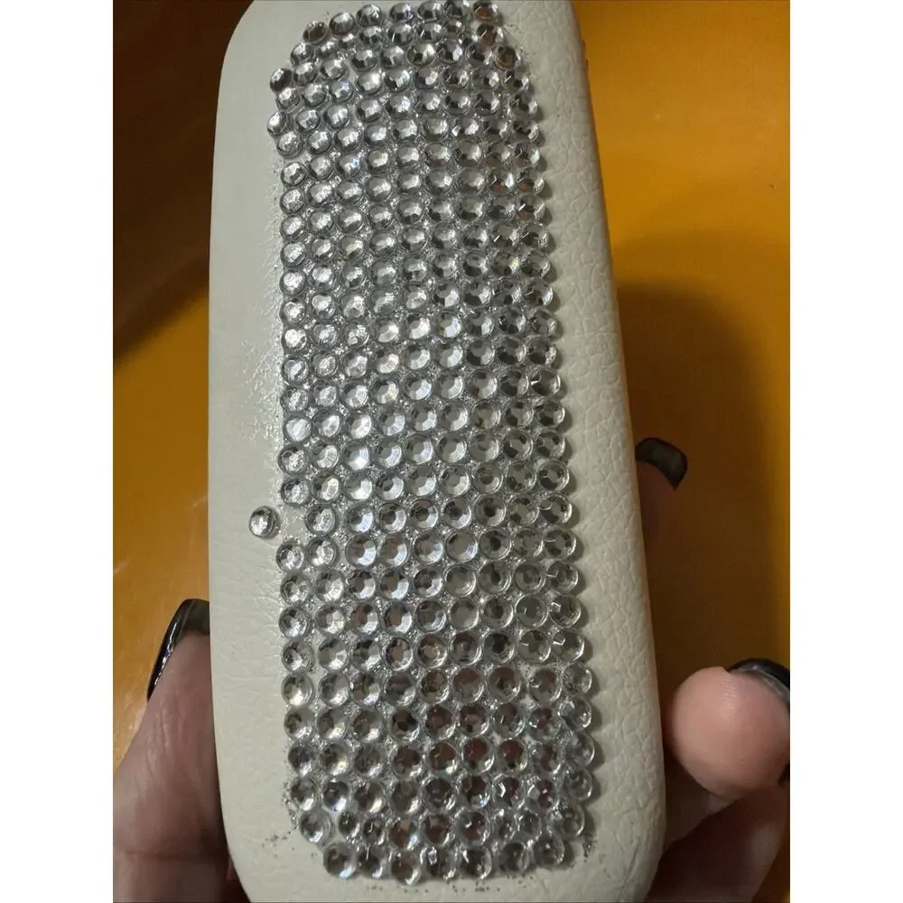 Bling Crystal‎ Eyeglasses Case,Shiny Rhinestone Hard Shell Protective Silver